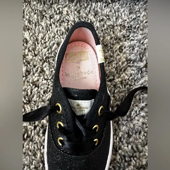 Kate Spade x Keds Champion Glitter‎ Black Sneakers Toddler Shoes Size 6