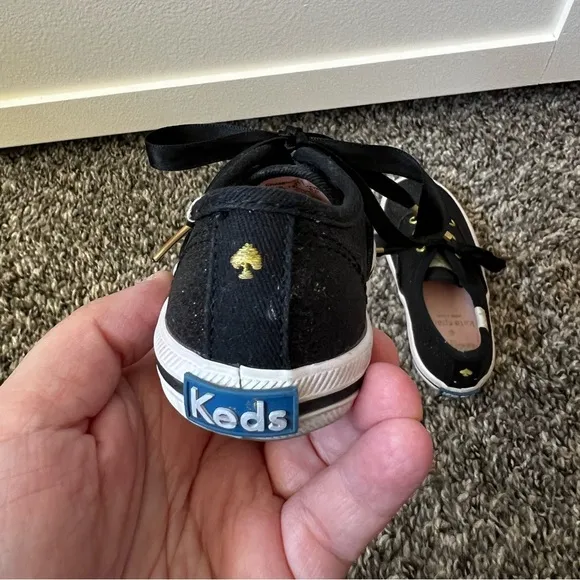Kate Spade x Keds Champion Glitter‎ Black Sneakers Toddler Shoes Size 6