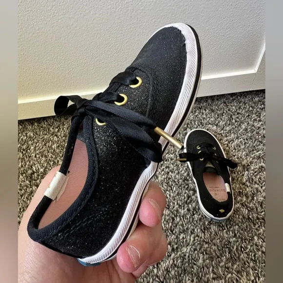 Kate Spade x Keds Champion Glitter‎ Black Sneakers Toddler Shoes Size 6