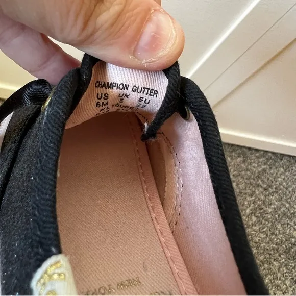 Kate Spade x Keds Champion Glitter‎ Black Sneakers Toddler Shoes Size 6