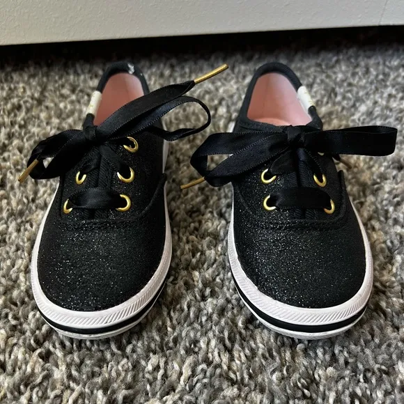 Kate Spade x Keds Champion Glitter‎ Black Sneakers Toddler Shoes Size 6