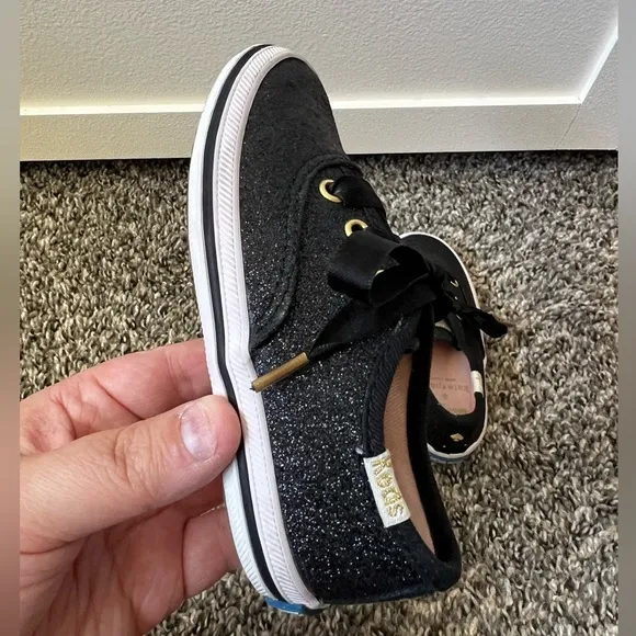 Kate Spade x Keds Champion Glitter‎ Black Sneakers Toddler Shoes Size 6