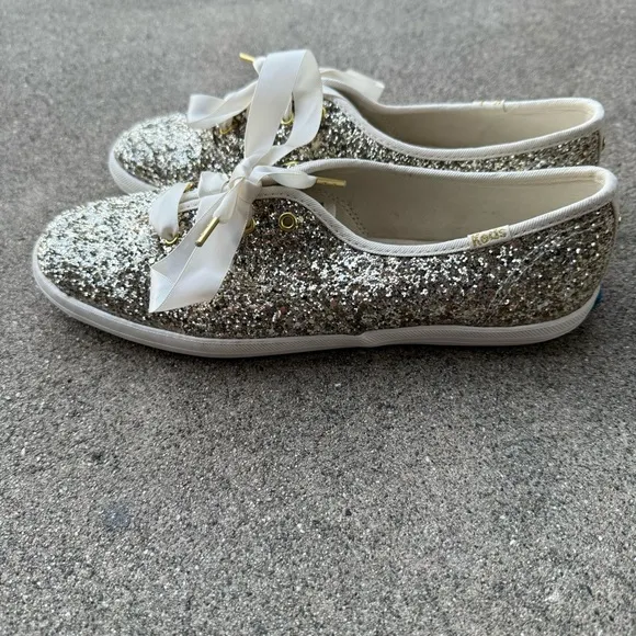 Kate Spade X Keds glitter shoes gold new without box size 8