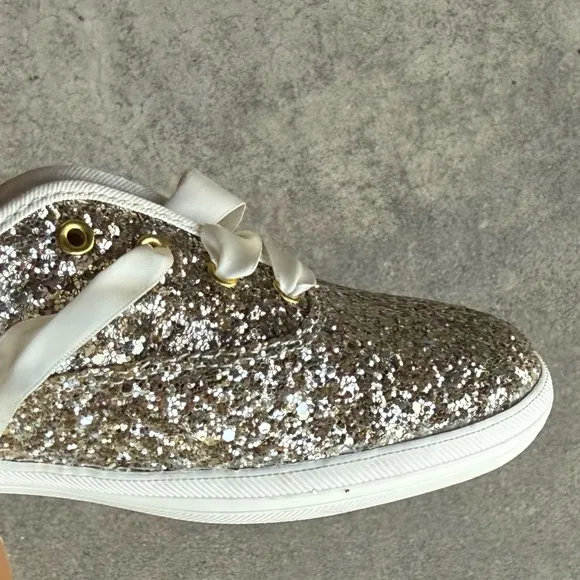 Kate Spade X Keds glitter shoes gold new without box size 8