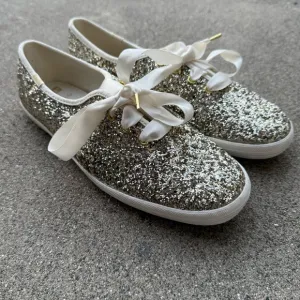 Kate Spade X Keds glitter shoes gold new without box size 8