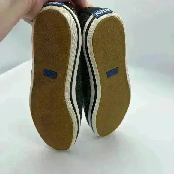 Kate Spate black glitter keds shoes