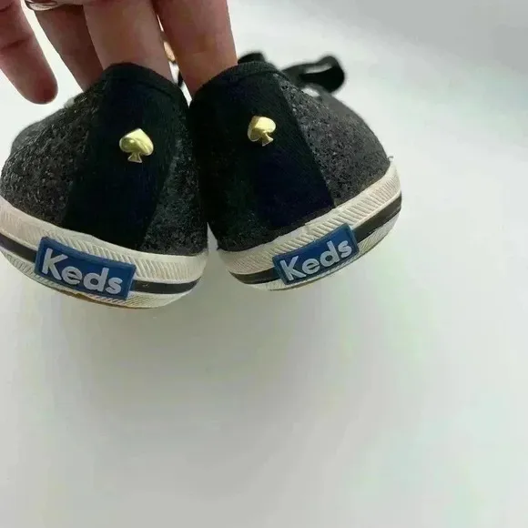 Kate Spate black glitter keds shoes