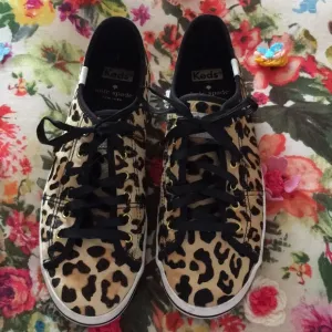 Keds by Kate spade leopard hair tennis shoes