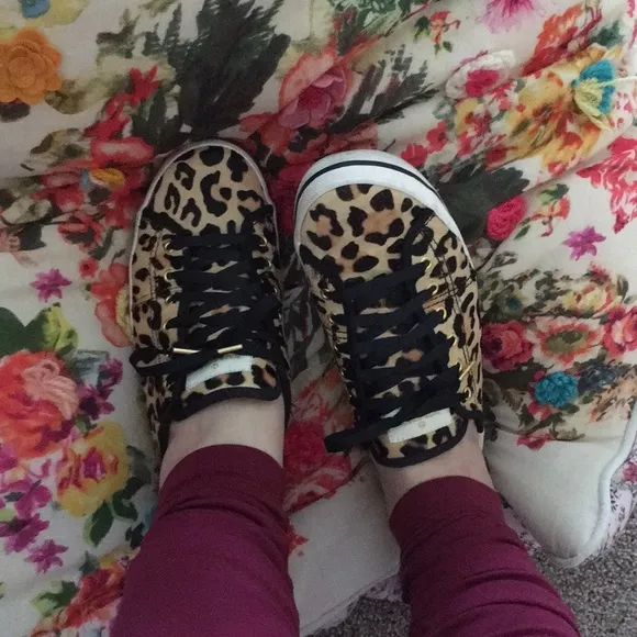 Keds by Kate spade leopard hair tennis shoes