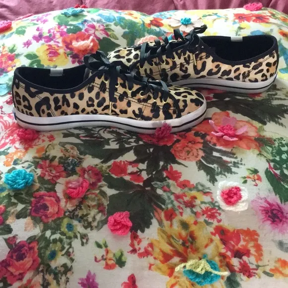 Keds by Kate spade leopard hair tennis shoes