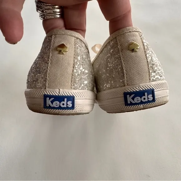 Keds Champion Kate Spade Glitter Sneaker in Cream 8