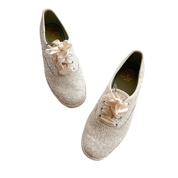 Keds Champion Kate Spade Glitter Sneaker in Cream 8