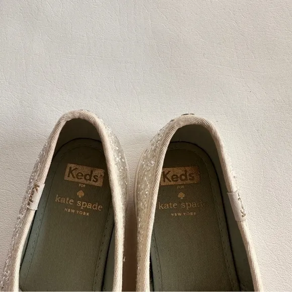 Keds Champion Kate Spade Glitter Sneaker in Cream 8