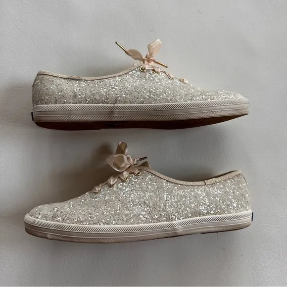 Keds Champion Kate Spade Glitter Sneaker in Cream 8