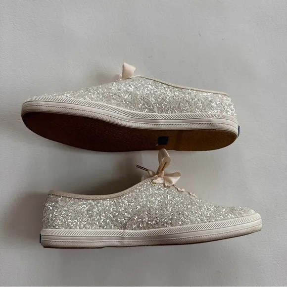 Keds Champion Kate Spade Glitter Sneaker in Cream 8