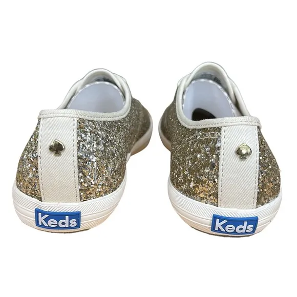 Keds for Kate Spade CH KS Platinum Gold Glitter #WF57125 Shoes Sneakers Size 9.5