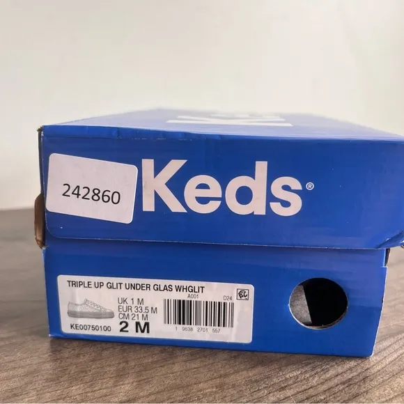 KEDS Triple Up Glitter Under Glass Youth Shoe NEW Size 2