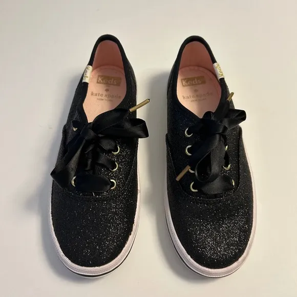 Keds x kate spade Black Glitter Tennis Shoes for Girls Size 12 Kidcore!