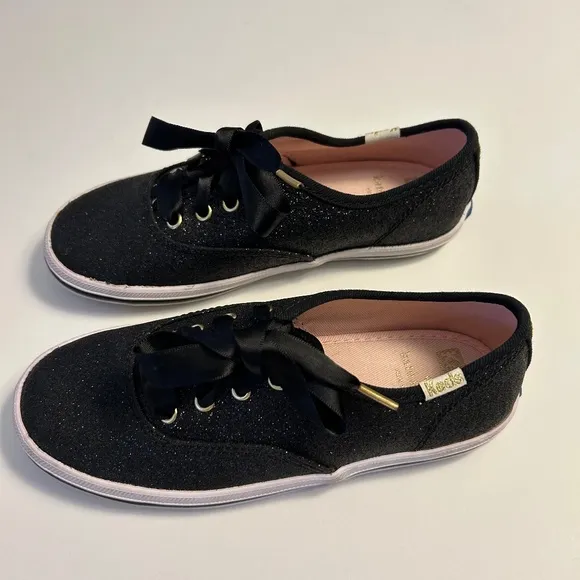 Keds x kate spade Black Glitter Tennis Shoes for Girls Size 12 Kidcore!