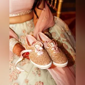 Keds x Kate Spade Champion Glitter Rose Gold