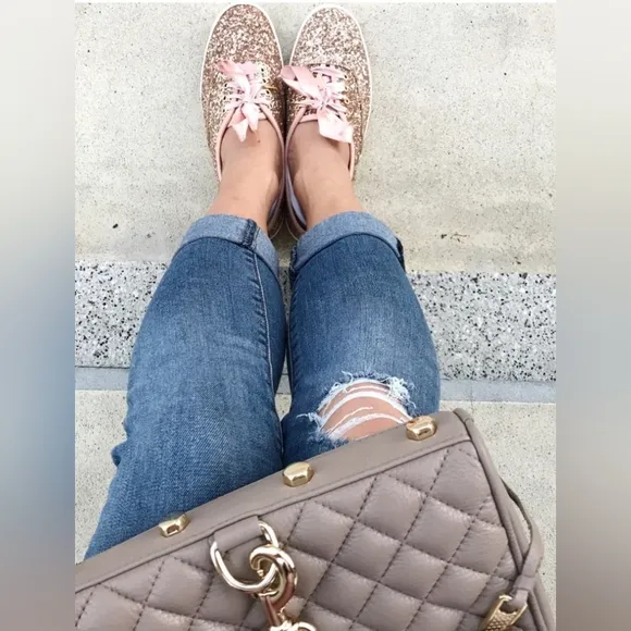 Keds x Kate Spade Champion Glitter Rose Gold