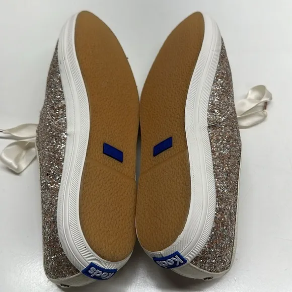 Keds x Kate Spade new york Sneakers Lace Up Shoes Rose Glitter New Women's 11