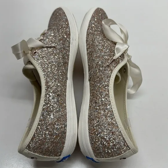 Keds x Kate Spade new york Sneakers Lace Up Shoes Rose Glitter New Women's 11