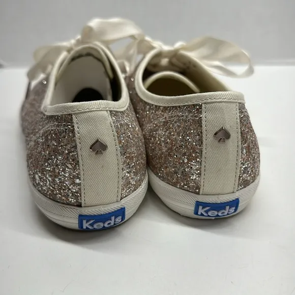 Keds x Kate Spade new york Sneakers Lace Up Shoes Rose Glitter New Women's 11