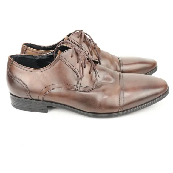 Kenneth Cole Reaction In A Min-ute Brown Leather Oxfords Dress Shoes Men's 9.5 M
