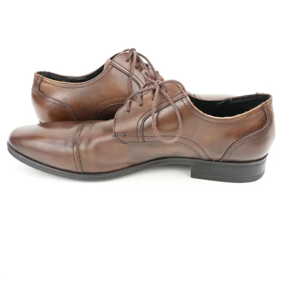 Kenneth Cole Reaction In A Min-ute Brown Leather Oxfords Dress Shoes Men's 9.5 M