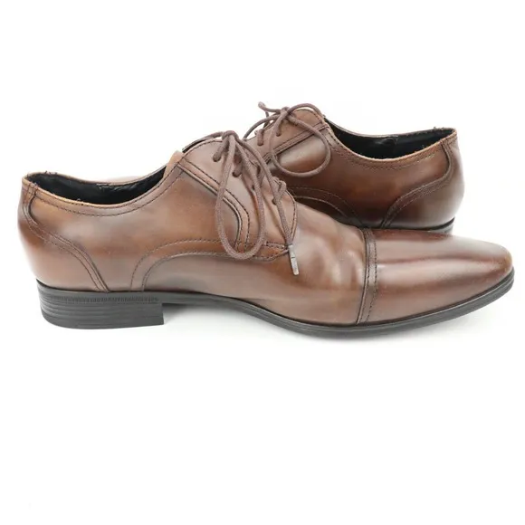 Kenneth Cole Reaction In A Min-ute Brown Leather Oxfords Dress Shoes Men's 9.5 M