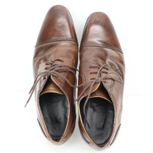 Kenneth Cole Reaction In A Min-ute Brown Leather Oxfords Dress Shoes Men's 9.5 M