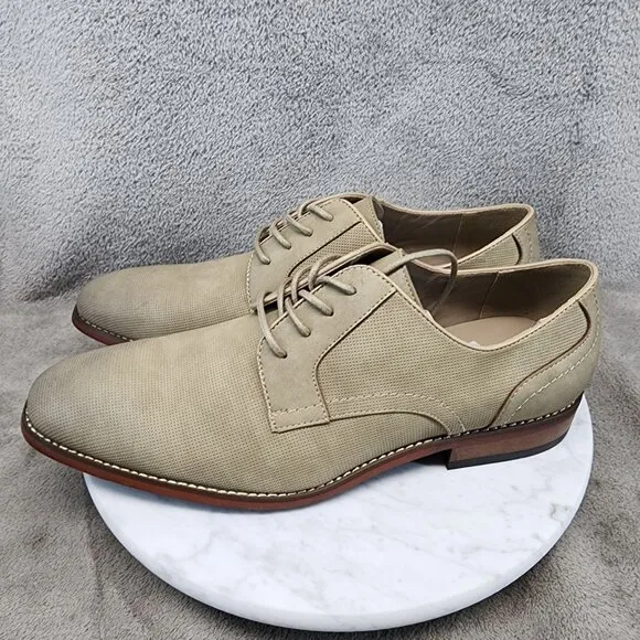 Kenneth Cole Unlisted Shoes Mens Size 8 Blake Buck Taupe Lace Up Dress *NWT*