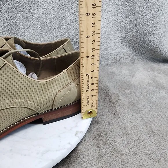 Kenneth Cole Unlisted Shoes Mens Size 8 Blake Buck Taupe Lace Up Dress *NWT*