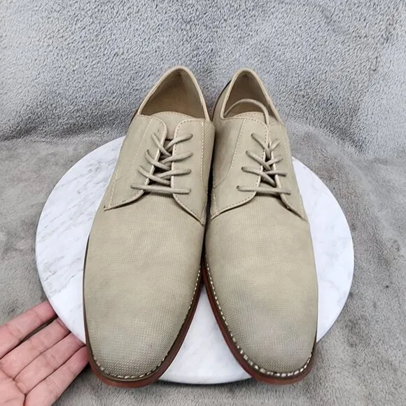 Kenneth Cole Unlisted Shoes Mens Size 8 Blake Buck Taupe Lace Up Dress *NWT*