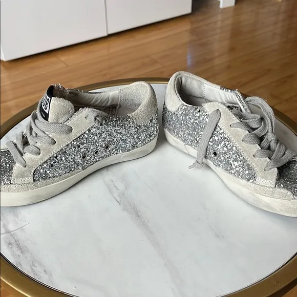 Kids Glitter Sneakers - Silver