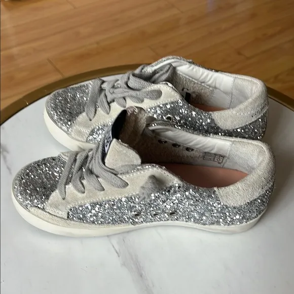 Kids Glitter Sneakers - Silver