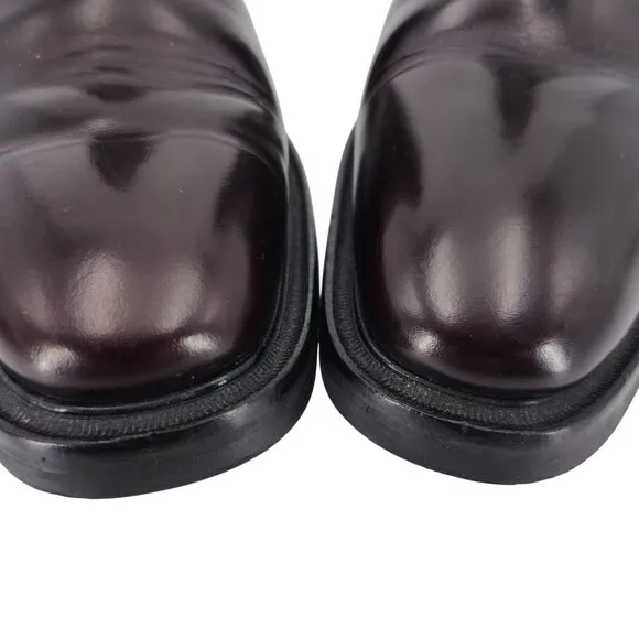 Koil Italy Men's size 11.5D Burgundy Leather Dress Shoes Zip Ankle Chelsea Boots