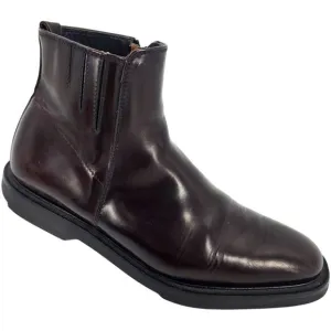 Koil Italy Men's size 11.5D Burgundy Leather Dress Shoes Zip Ankle Chelsea Boots
