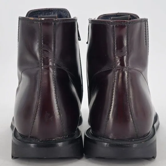 Koil Italy Men's size 11.5D Burgundy Leather Dress Shoes Zip Ankle Chelsea Boots