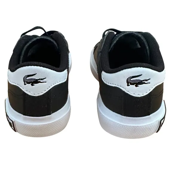 Lacoste Kids Powercourt Logo Shoes Black Size 5 New