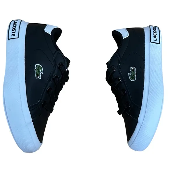 Lacoste Kids Powercourt Logo Shoes Black Size 5 New