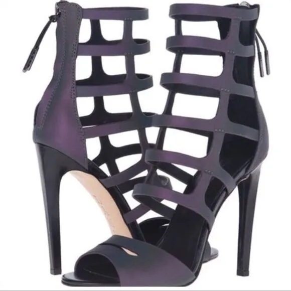 L.A.M.B. Gwen Stefani Oakley iridescent gladiator strappy stiletto heels 6.5