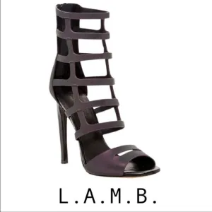 L.A.M.B. Gwen Stefani Oakley iridescent gladiator strappy stiletto heels 6.5
