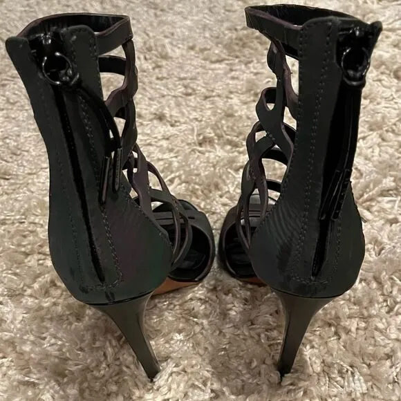 L.A.M.B. Gwen Stefani Oakley iridescent gladiator strappy stiletto heels 6.5