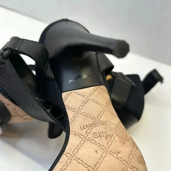 LAMB by Gwen Stefani Stiletto Platform High Heels Black Leather Shoes Size 8.5
