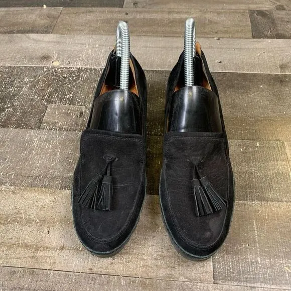 L’Amour Des Pieds Womens Size 6.5 Finiey Tassel Loafers Black Nubuck Flats Shoes