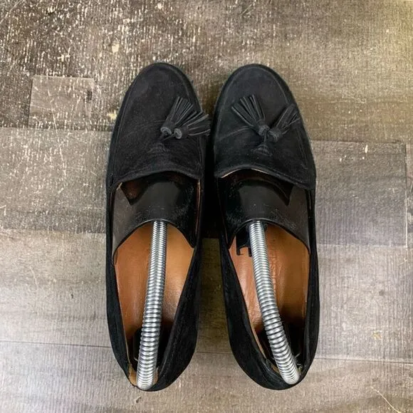 L’Amour Des Pieds Womens Size 6.5 Finiey Tassel Loafers Black Nubuck Flats Shoes
