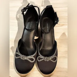 Lane Bryant satin Black Women's Shoes with Silver Accents size 10