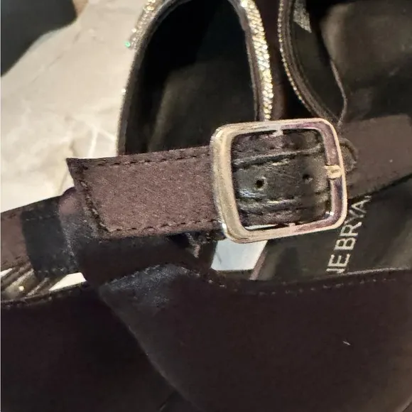 Lane Bryant satin Black Women's Shoes with Silver Accents size 10